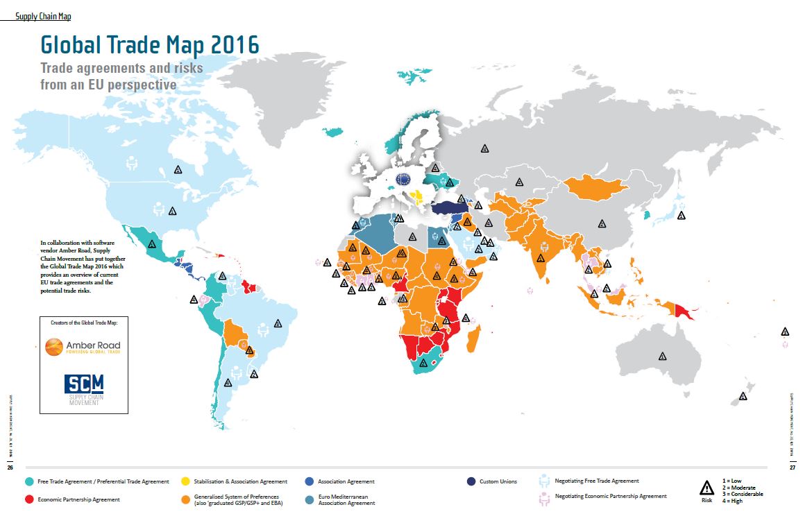 New Global Trade Map 2016 Supply Chain Movement