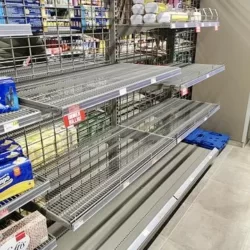 empty supermarket shelves